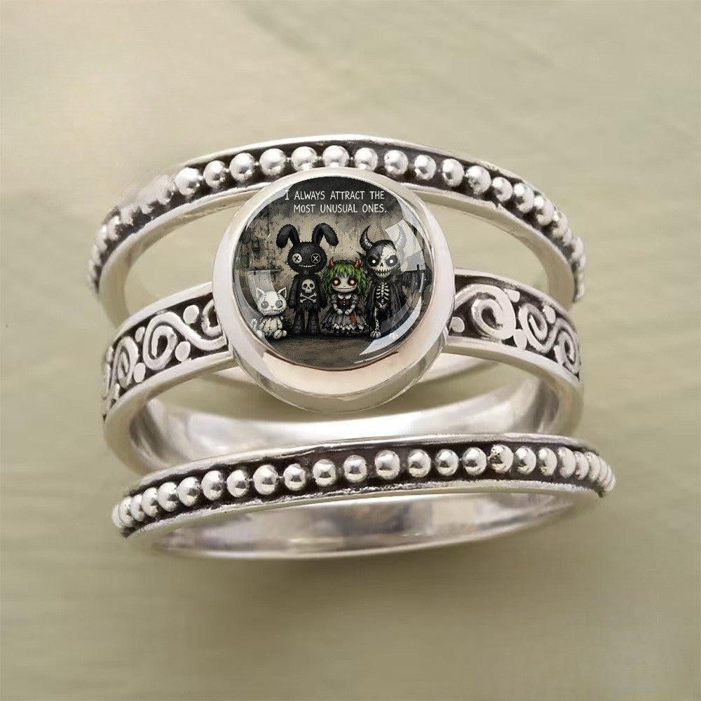 Gothic Dolls Spiral Vine Ring Set