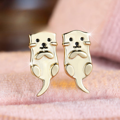 Playful Otter Stud Earrings