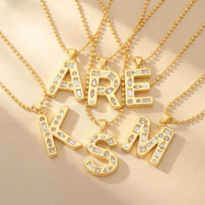 Open Frame Letter Initial Necklace