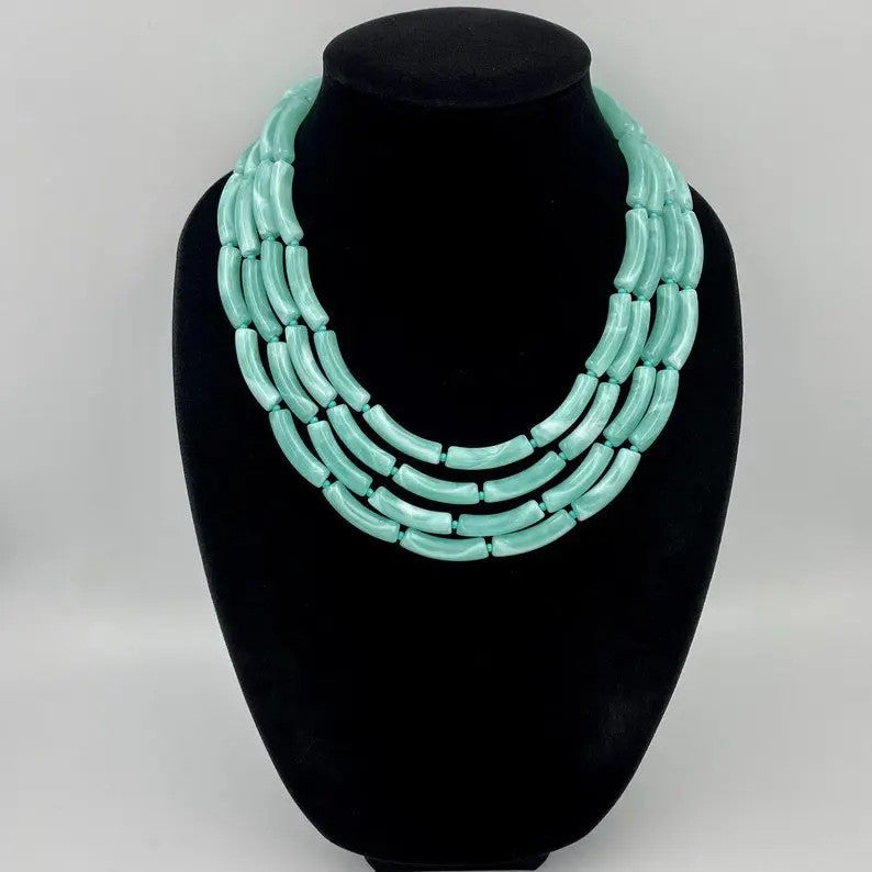 Mint Green Beaded Necklace