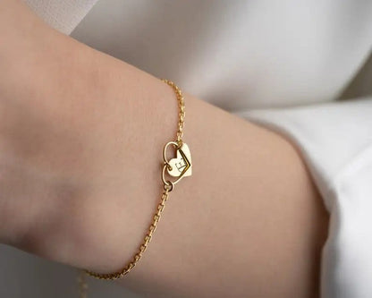 Zircon Heart Charm Bracelet