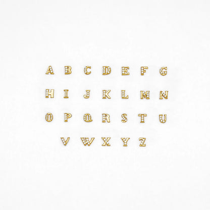 Pave Initial Letter Stud Earrings