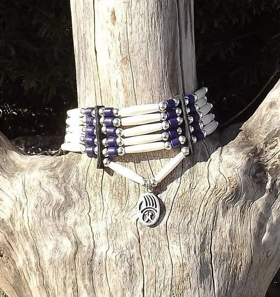 Bone Bead Choker Necklace