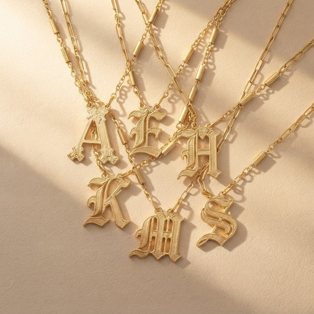 Ornate Initial A Necklace