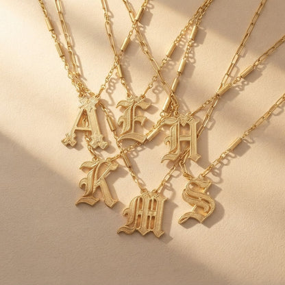Ornate Initial A Necklace
