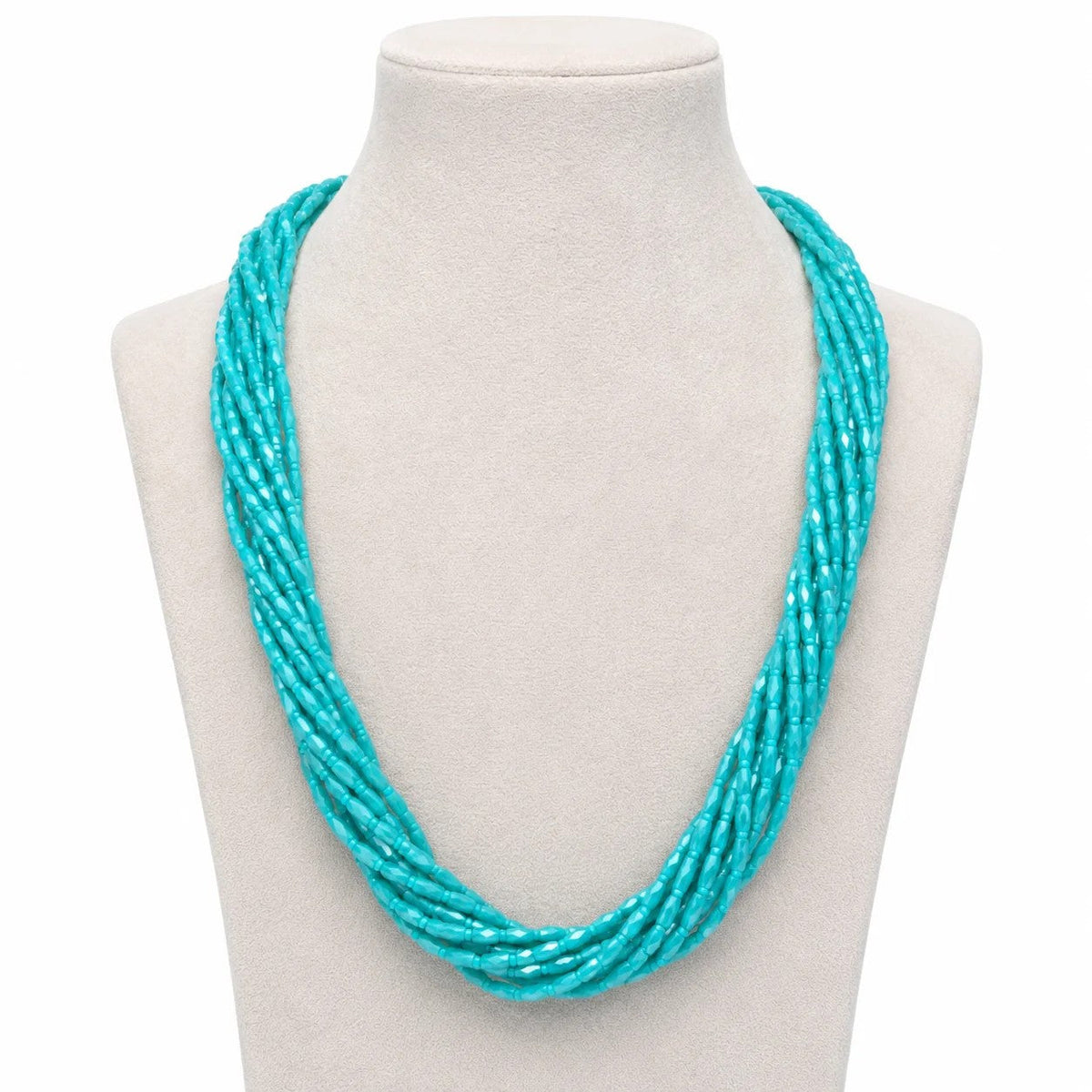 Turquoise Multi-Strand Seed Bead Necklace