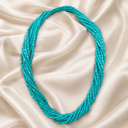 Turquoise Multi-Strand Seed Bead Necklace