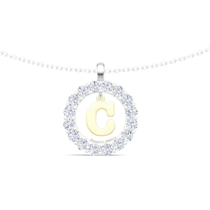 Crystal Halo Initial C Necklace