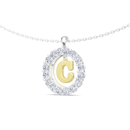 Crystal Halo Initial C Necklace