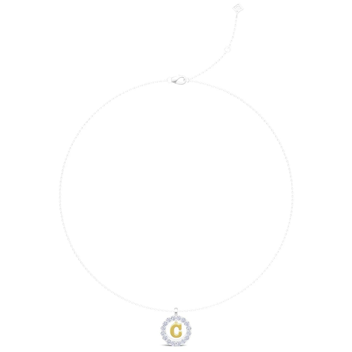 Crystal Halo Initial C Necklace