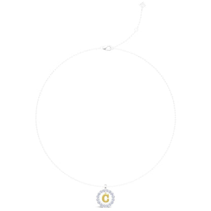 Crystal Halo Initial C Necklace