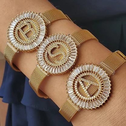 Crystal Initial Statement Bracelet