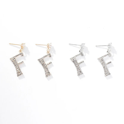 Crystal Initial Drop Earrings