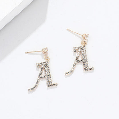 Crystal Initial Drop Earrings