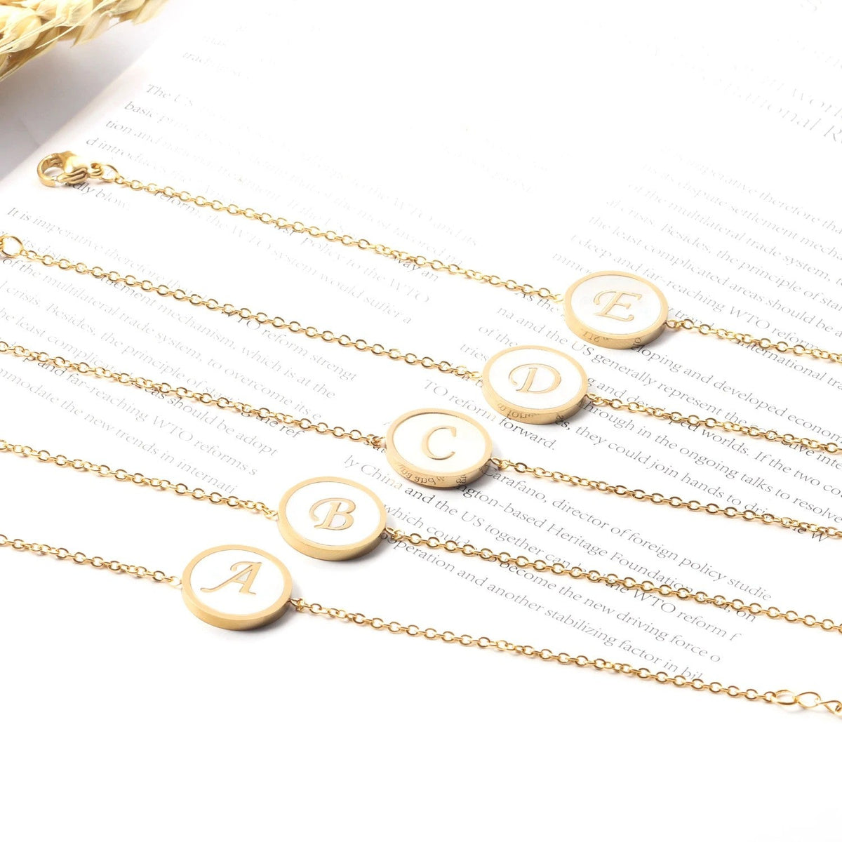 Iridescent Initial Disc Bracelet