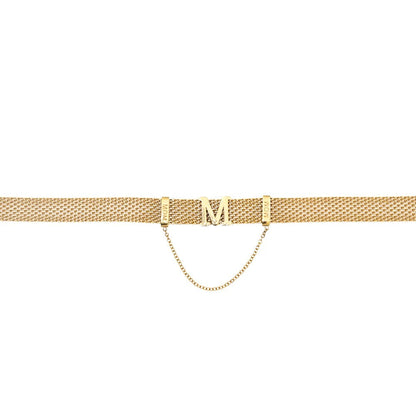 Initial Mesh Choker Necklace
