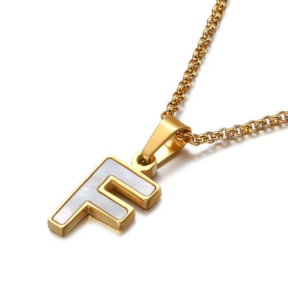 Enamel Initial Letter Necklace