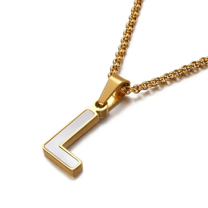 Enamel Initial Letter Necklace
