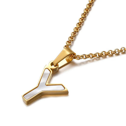 Enamel Initial Letter Necklace