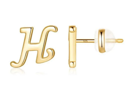 Gold Letter D Stud Earring
