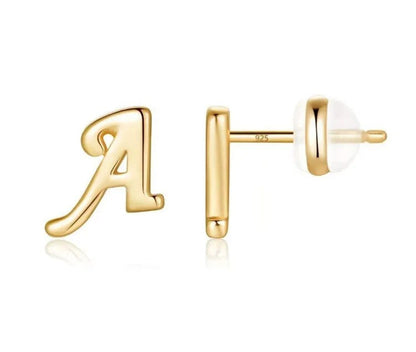 Gold Letter D Stud Earring