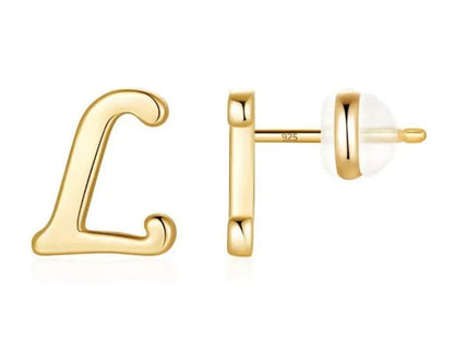 Gold Letter D Stud Earring