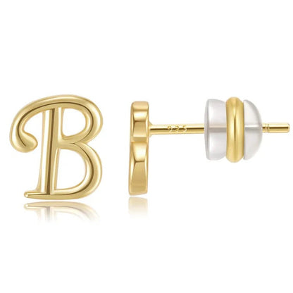 Gold Letter D Stud Earring