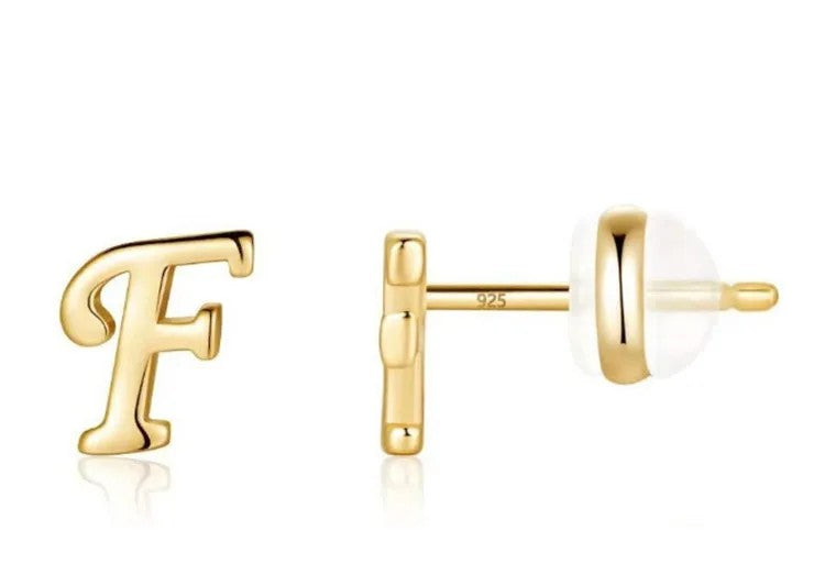 Gold Letter D Stud Earring