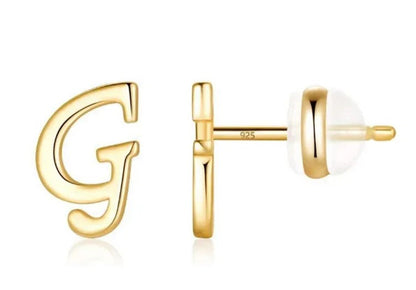 Gold Letter D Stud Earring