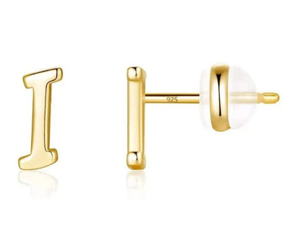 Gold Letter D Stud Earring