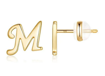 Gold Letter D Stud Earring