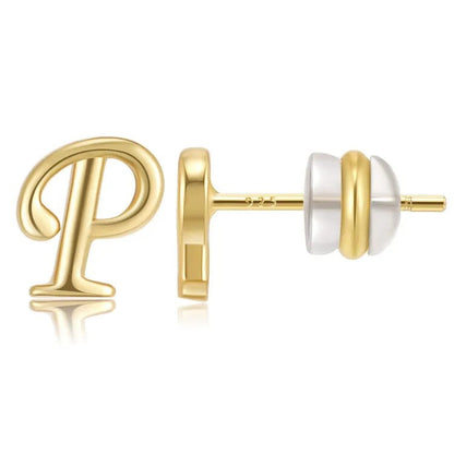 Gold Letter D Stud Earring