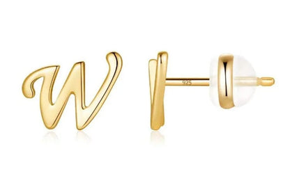 Gold Letter D Stud Earring