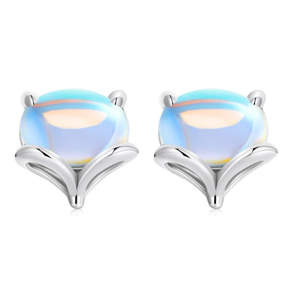 Iridescent Fox Stud Earrings