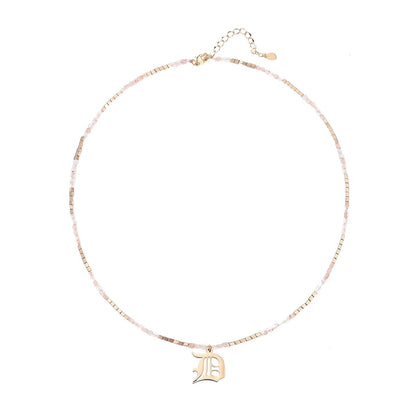 Old English Initial Beaded Necklace