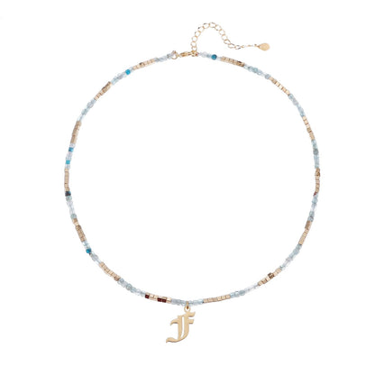 Old English Initial Beaded Necklace