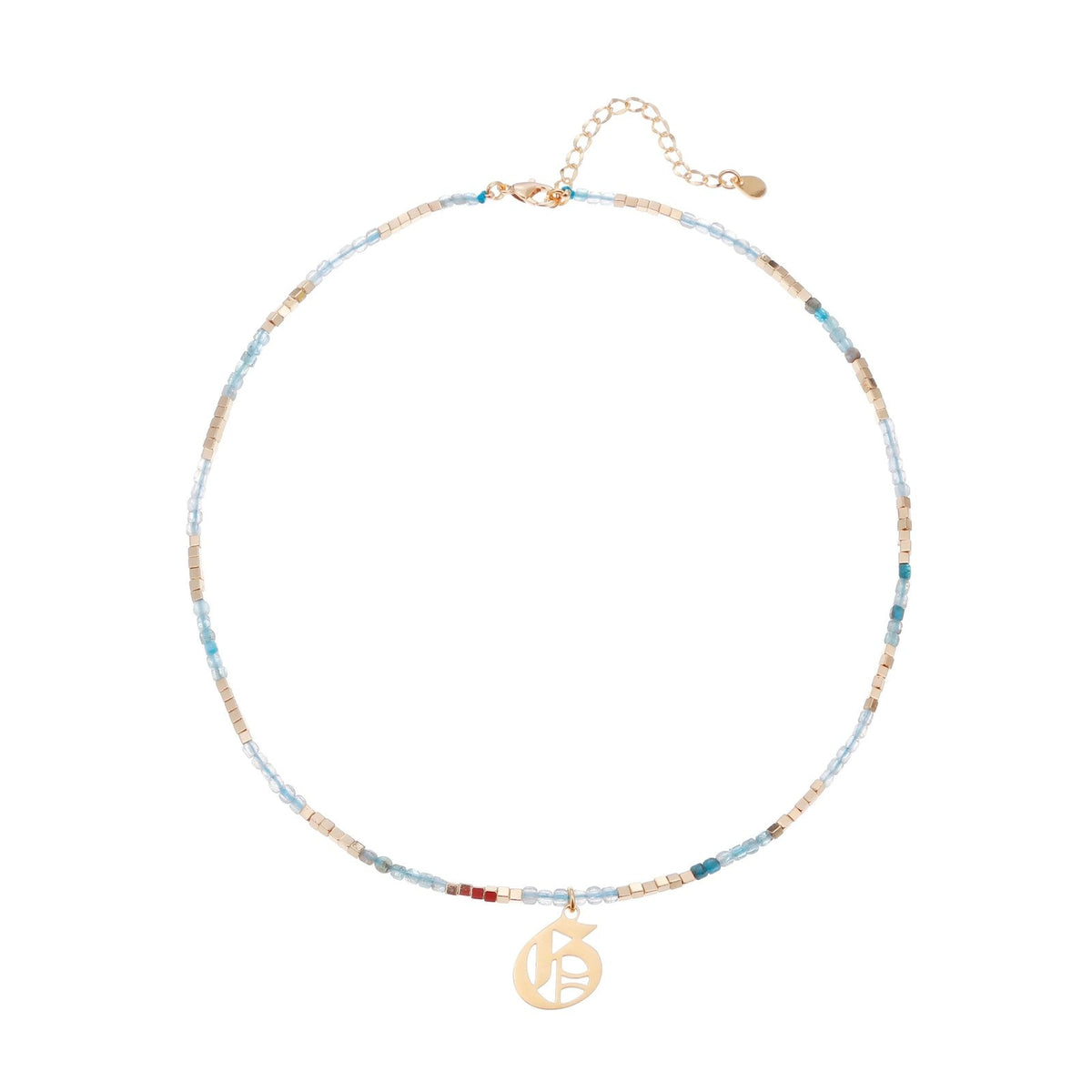 Old English Initial Beaded Necklace