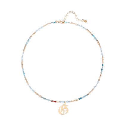 Old English Initial Beaded Necklace