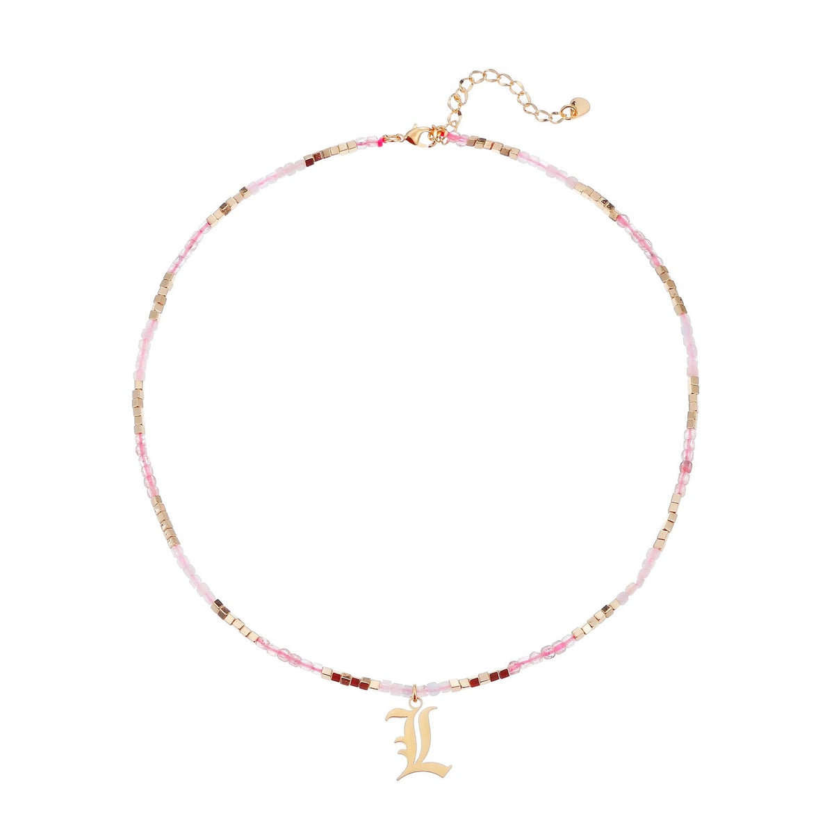 Old English Initial Beaded Necklace