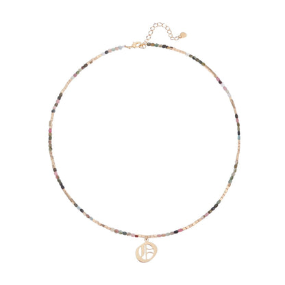 Old English Initial Beaded Necklace