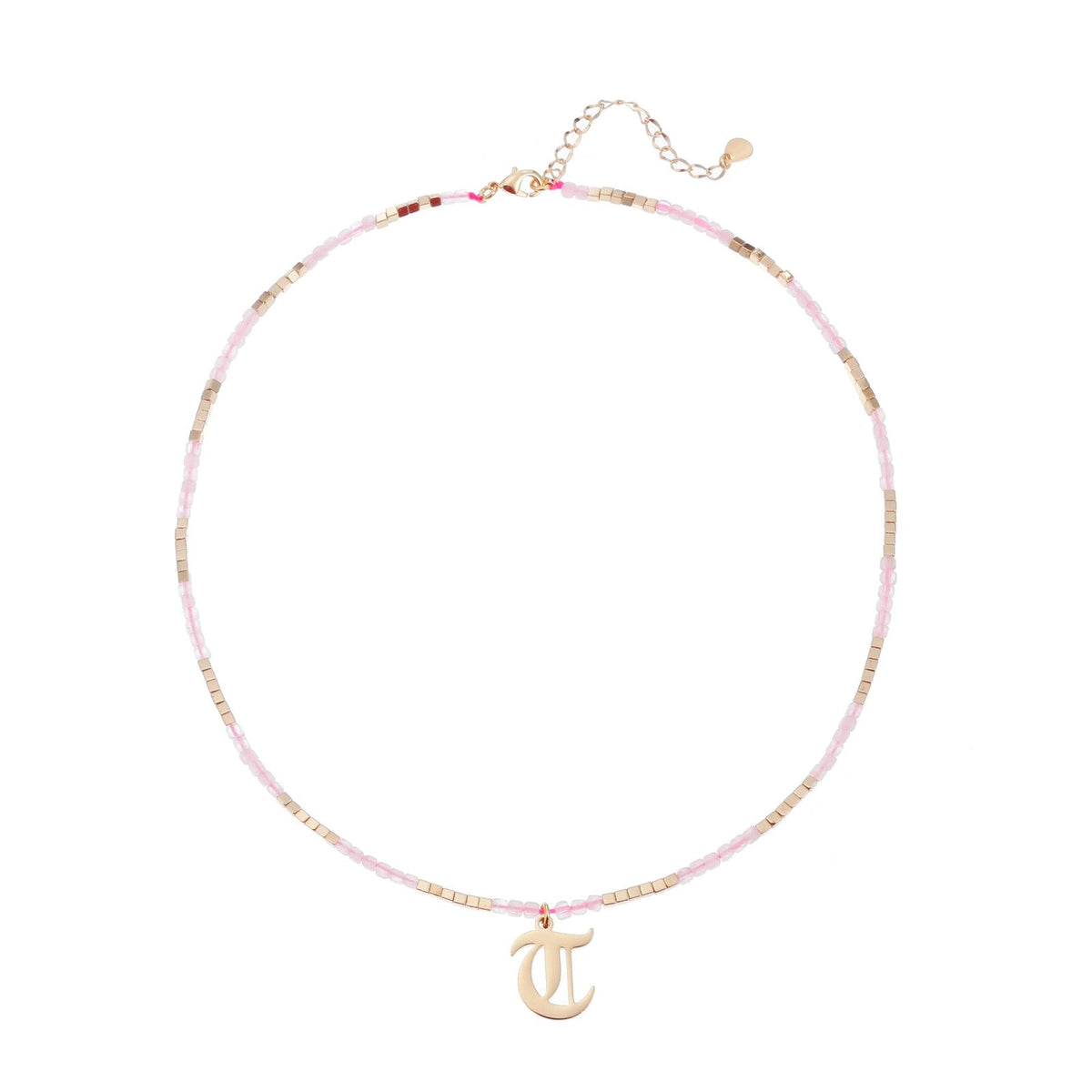 Old English Initial Beaded Necklace
