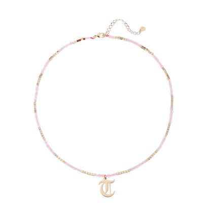 Old English Initial Beaded Necklace