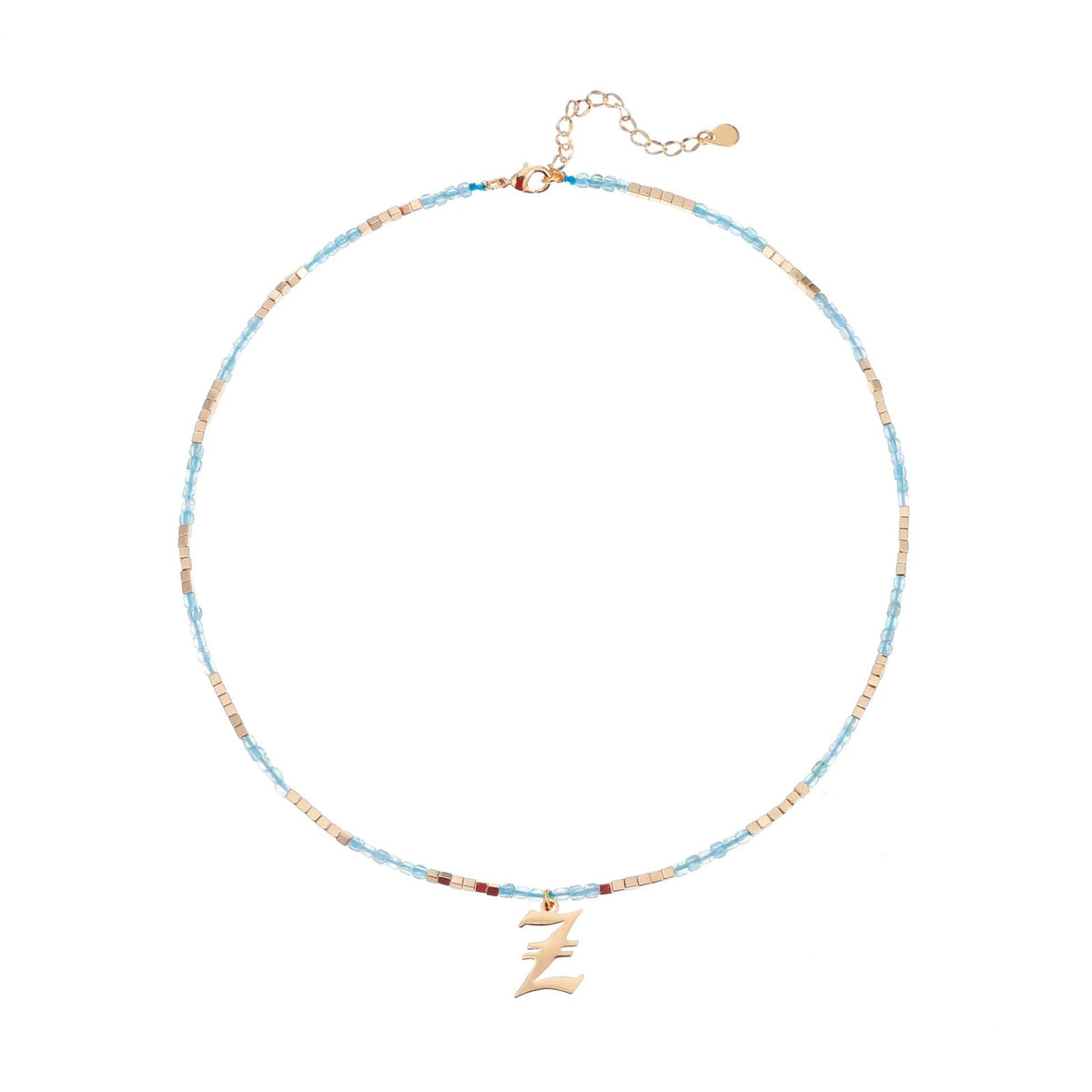 Old English Initial Beaded Necklace