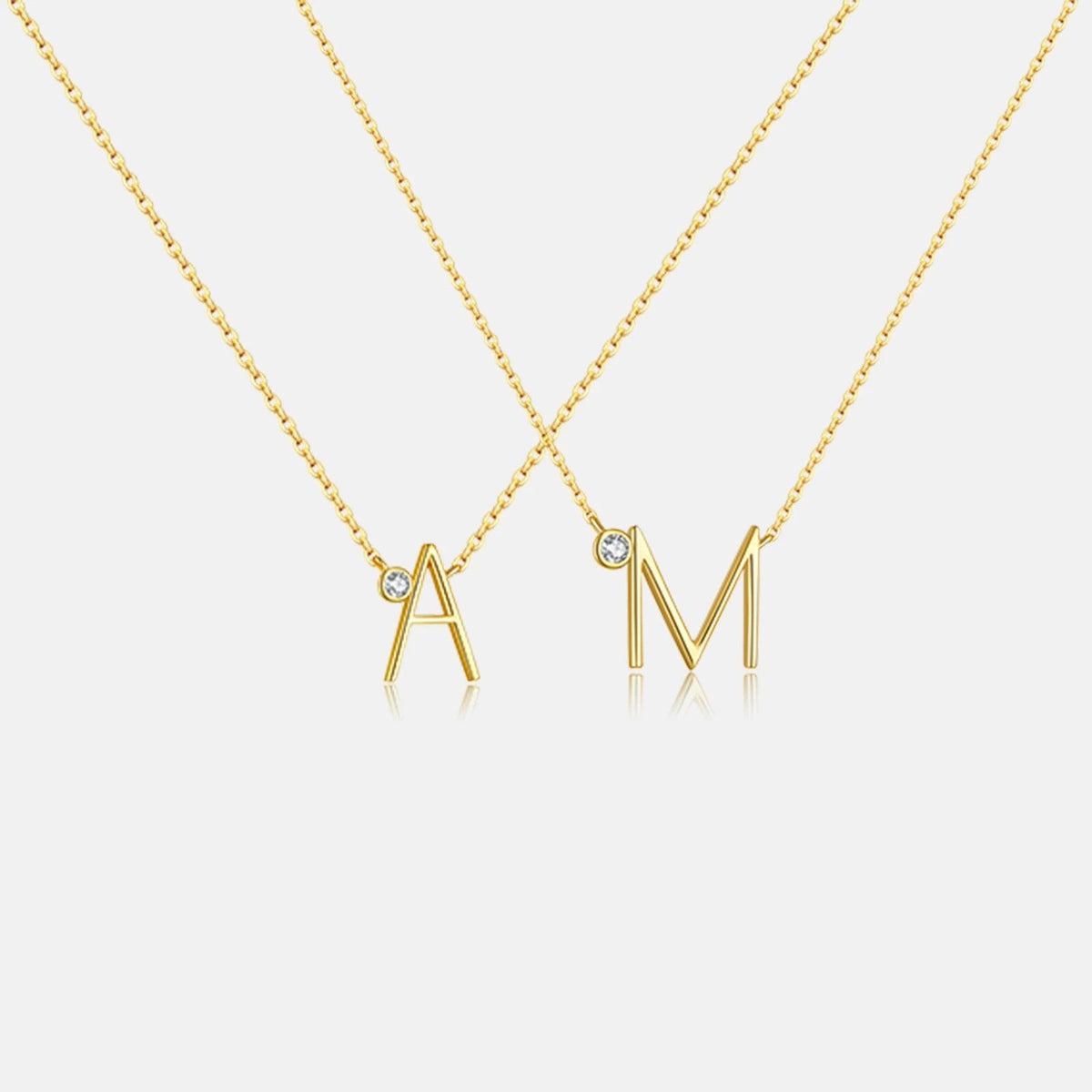 Crystal Initial Link Necklace