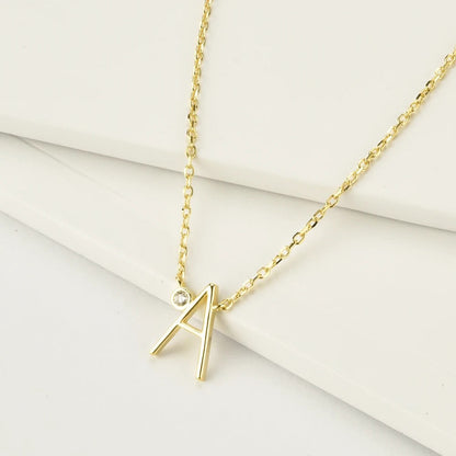 Crystal Initial Link Necklace
