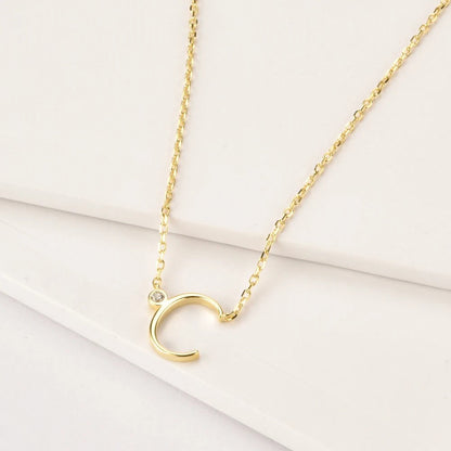 Crystal Initial Link Necklace