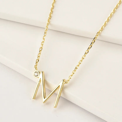 Crystal Initial Link Necklace