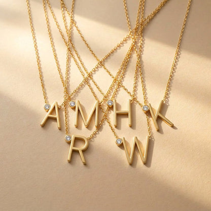 Crystal Initial Link Necklace