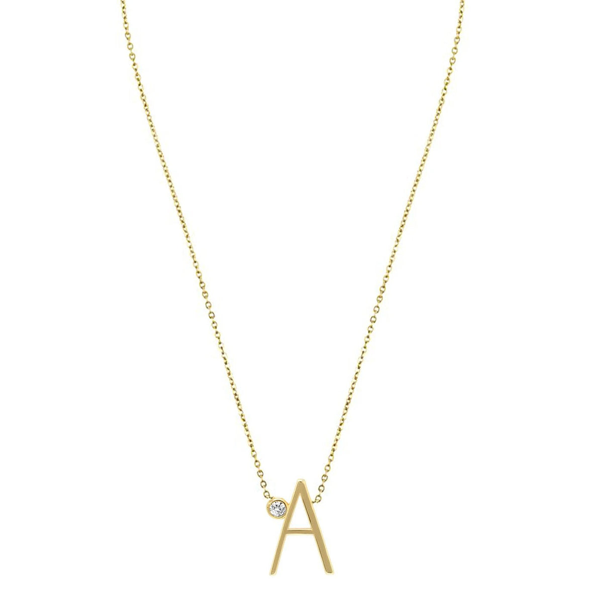 Crystal Initial Link Necklace