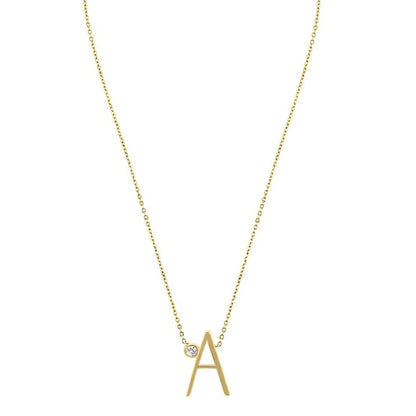 Crystal Initial Link Necklace